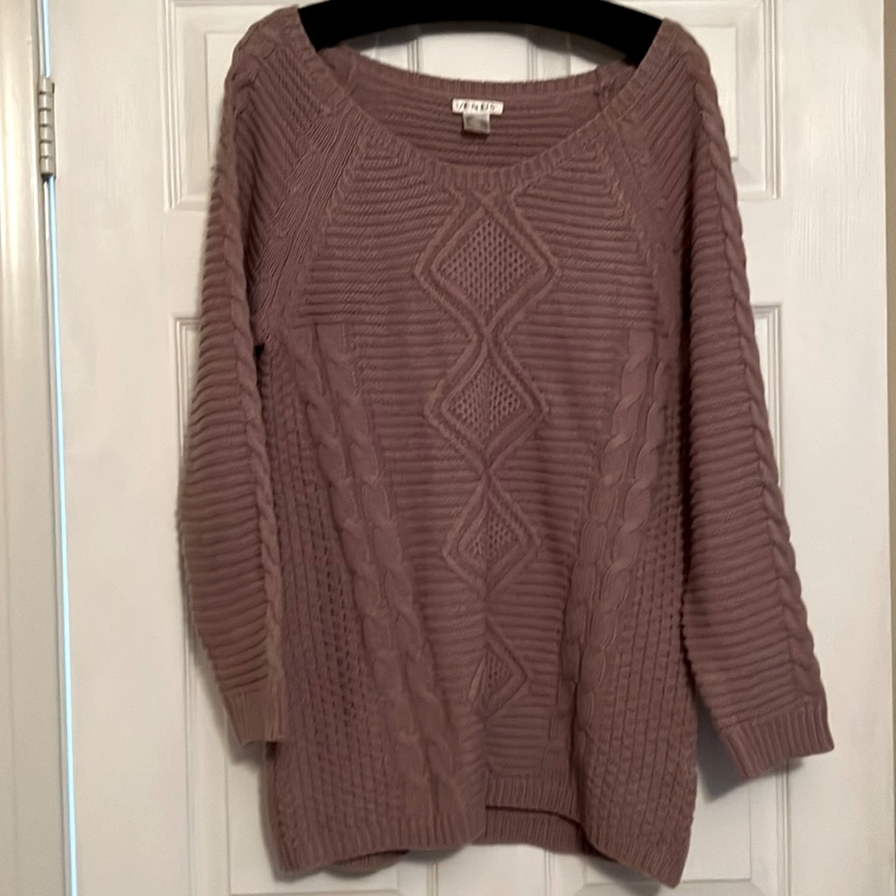 Lilac Oversized Tunic Cable Knit Sweater